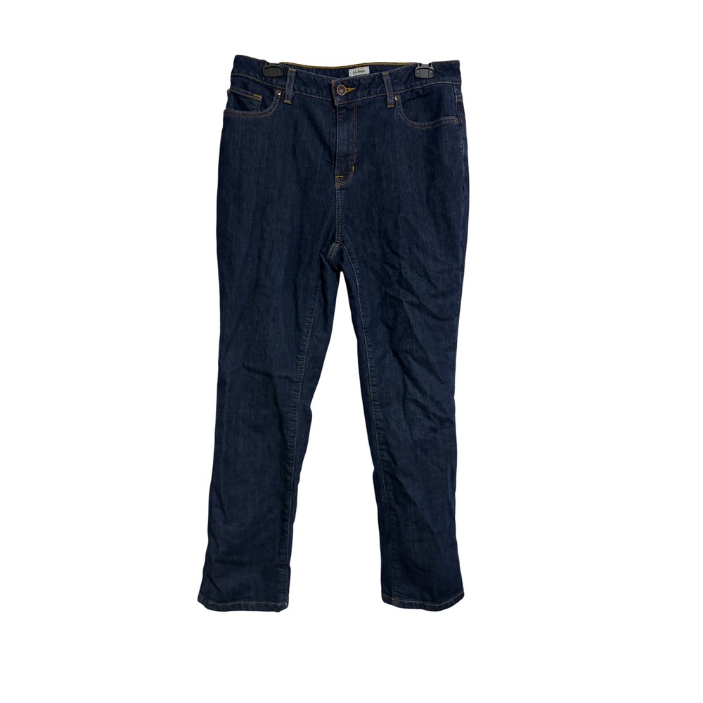 L.L.Bean Jeans Classic Fit Dark Blue Fleece Lined Warm Winter Denim 12 Gorpcore